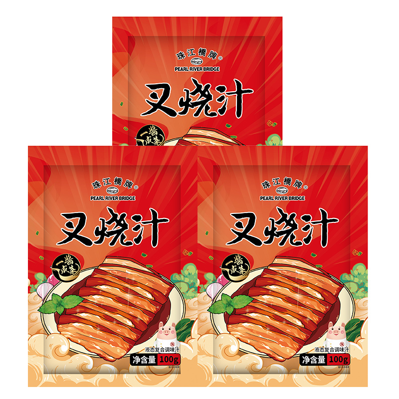 珠江桥牌叉烧汁袋装广式叉烧酱家用正宗广东蜜汁叉烧肉腌料