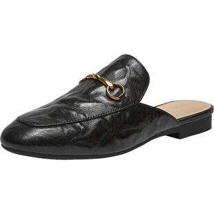 百思图2026夏季新款羊皮乐福穆勒拖粗跟女外穿包头半拖鞋C1758BH6