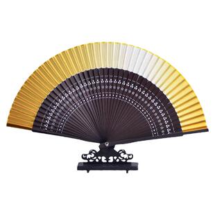 扇子古风新中式折扇中国风舞蹈扇汉服旗袍绿色结婚新娘晨袍折叠扇