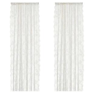 外贸成品窗帘美式法式白纱窗纱帘客厅落地窗蕾丝床幔免打孔清仓