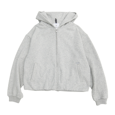 TBALLER 2025新款重磅拉链帽衫男潮牌hoodie美式抓绒boxy连帽卫衣