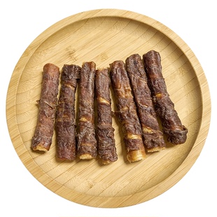 纯手工自制宠物零食鸡鸭肉绕三文鱼骨小型犬狗狗营养磨牙棒洁齿骨