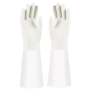 加绒手套一体绒冬季家务清洁洗碗洗衣服厨房加厚加长防水耐用丁腈