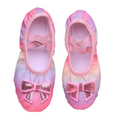 彩色亮片舞蹈表演软底鞋