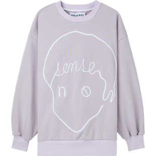 【折扣】NOSENSE OFFICIAL 秋冬女刺绣平纹布卫衣