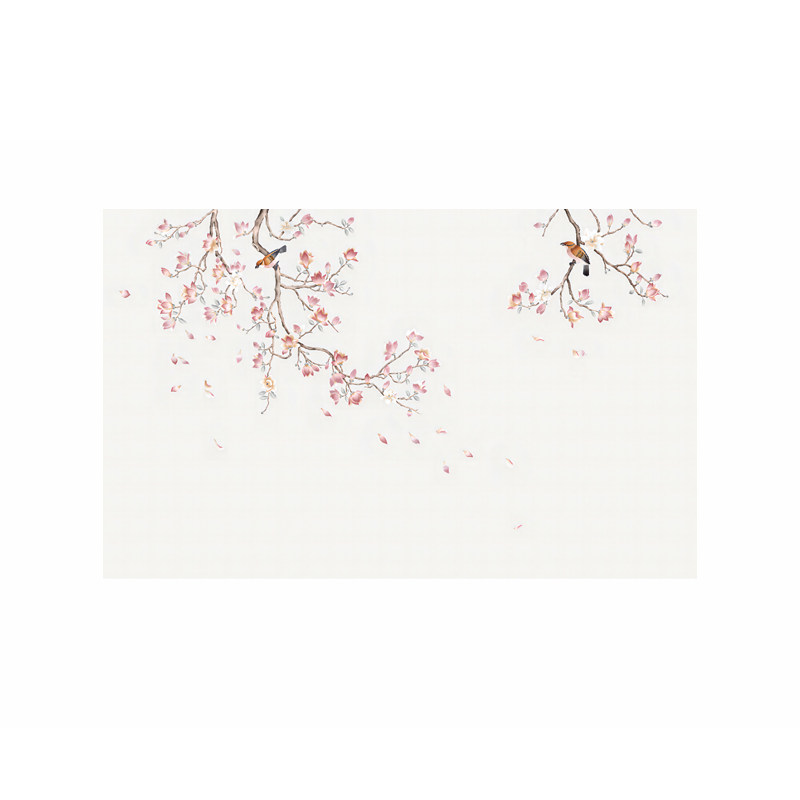 中式玉兰花壁画全国施工免费设计