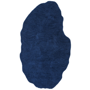 芒夏|琉璃蓝复古高品质手工异形地毯客厅中式卧室中古风别墅大宅