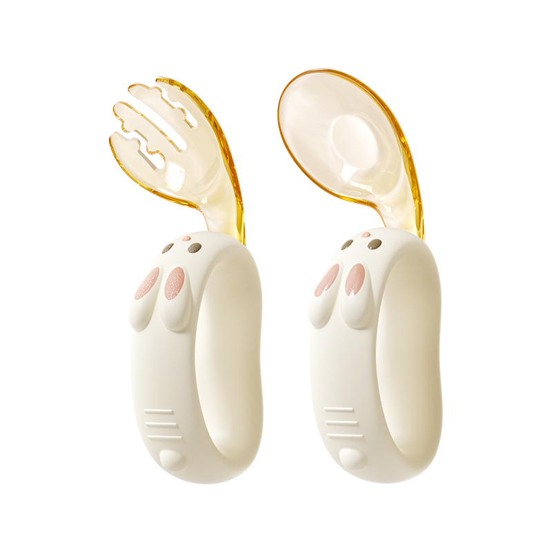 英氏婴儿学吃饭训练叉勺一岁宝宝自主进食勺子辅食勺儿童餐具套装