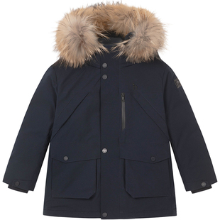 hazzys哈吉斯童装男童中长款羽绒服2025冬新三防高充绒保暖厚外套