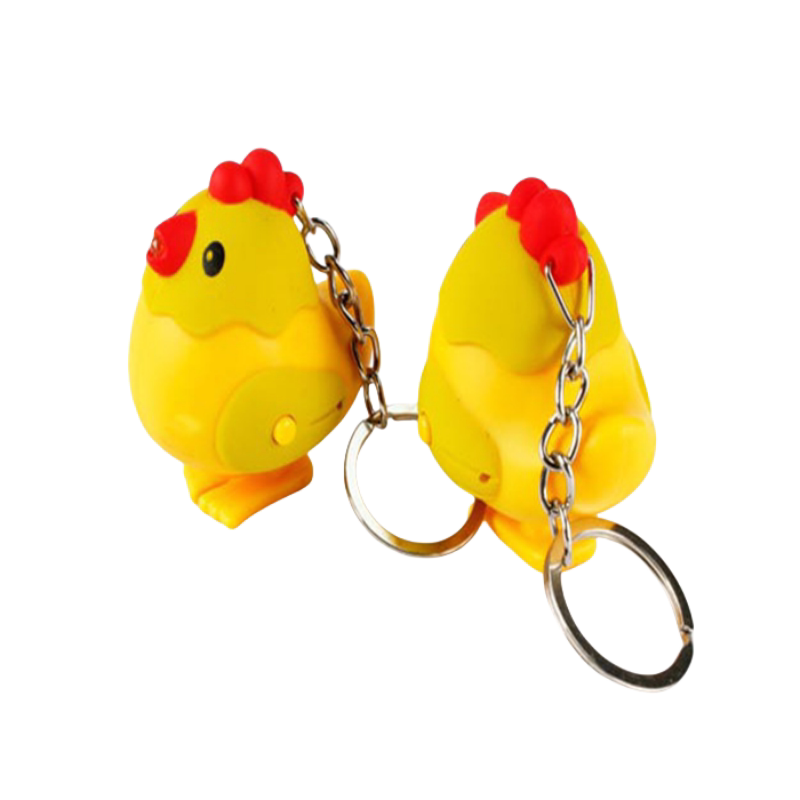 小鸡LED发光发声钥匙扣卡通挂件创意手机壳汽车内饰礼品挂件母鸡