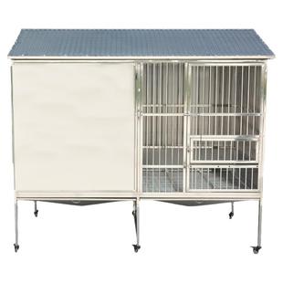 大牛304实心不锈钢狗笼子大型犬 结实室外防雨一室一厅中型犬狗笼