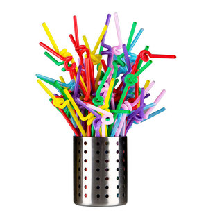 创意彩色造型艺术吸管26cm食品级手工果汁饮料装饰长吸管100支