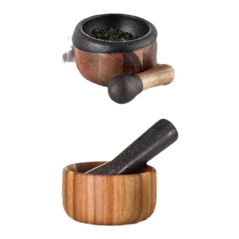 德国进口Adhoc捣蒜器实木家用厨房手动香料研磨器石臼辅食工具