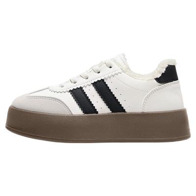 回力仿羊羔毛厚底德训鞋加绒加厚