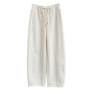 N货！温暖时髦不费力！加绒肌理松紧腰休闲镰刀卫裤女  387736~JS