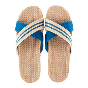 远港男士亚麻拖鞋家居夏季室内防滑家用木地板防臭吸汗女春秋四季