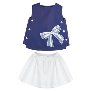 女大童夏装套装2025新款洋气夏季女孩时髦无袖上衣休闲短裤两件套