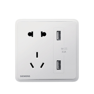 西门子家用墙壁暗装六九9孔十二12孔面板多孔118型开关插座雅白色