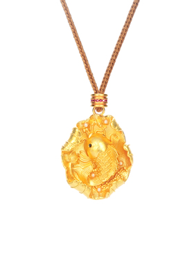 盈国【荷上锦鲤】设计风古法项链