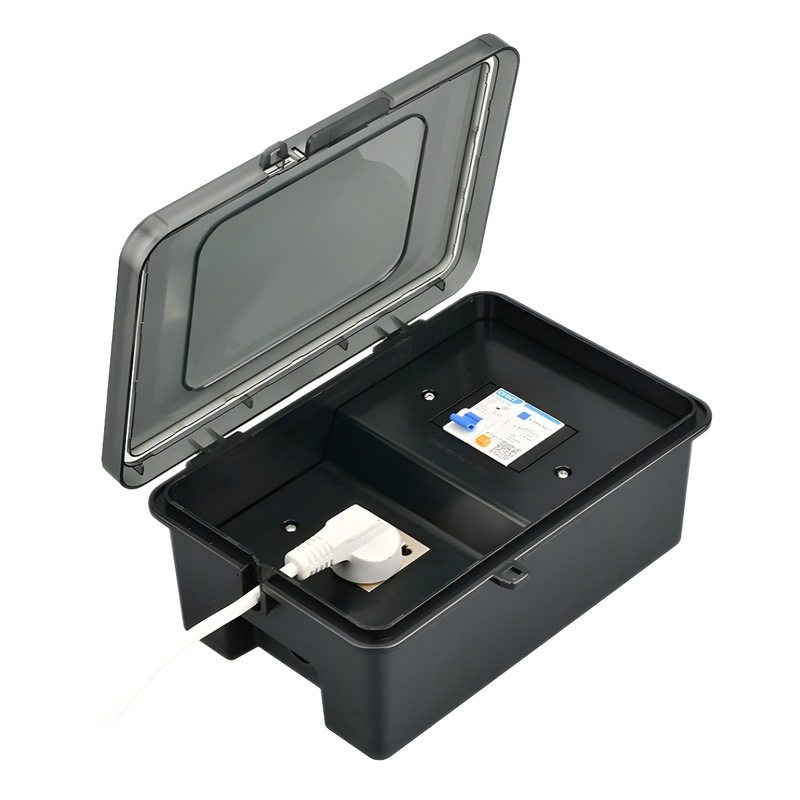 跨境户外防水插座带空开五插座防雨防雨防水盒防尘充电孔明装10A