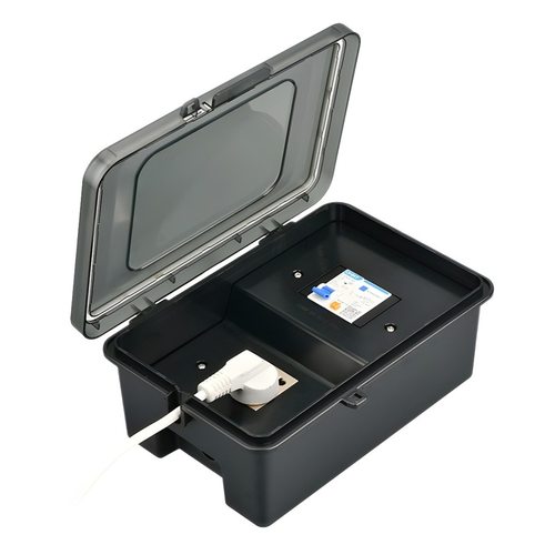 跨境户外防水插座带空开五插座防雨防雨防水盒防尘充电孔明装10A