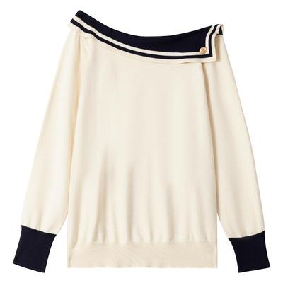 KEIKO miu系学院风穿搭针织衫套装女2026春季海军领细针薄款毛衣