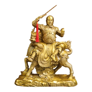 黄铜雷祖铜像摆件九天雷声普化天尊家居客厅办公桌面供奉雷神摆件