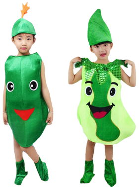 儿童水果蔬菜演出服苦瓜造型亲子