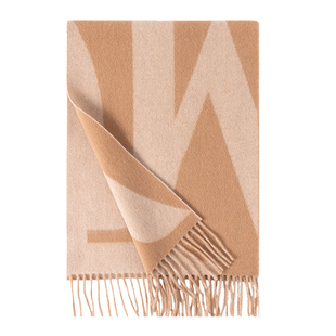 上海故事秋冬新款加厚保暖御寒绵羊毛提花围巾送长辈礼物围脖礼盒