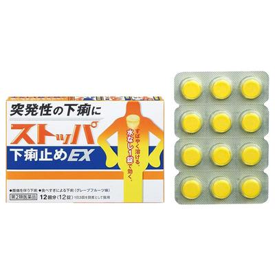 【自营】日本进口狮王lion止泻药西柚味 腹泻肚子痛呕吐12粒正品