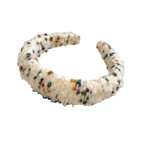 曲奇点点~彩色毛线手工绕织发箍撞色气质百搭网红压发头箍发饰品