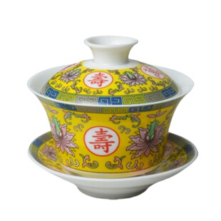 3.2英寸万寿无疆陶瓷三才盖碗小号双龙茶碗功夫茶茶具结婚敬礼杯