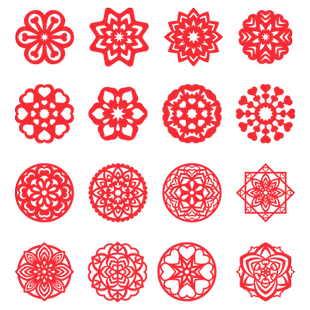 2026剪纸窗花儿童手工马年活动diy教师节红剪纸传统图案底稿作品