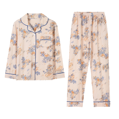 睡衣女中年妈妈春秋款纯棉长袖