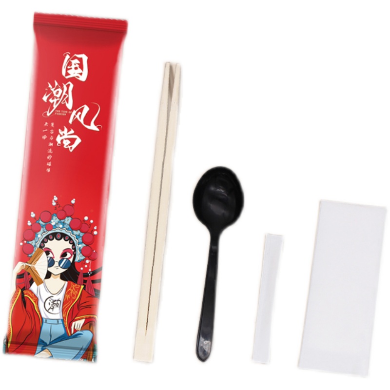 一次性筷子四件套餐具套装商用饭店便宜专用外卖打包餐包定制包装
