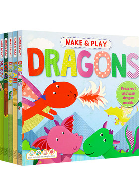 【点读版】英文原版绘本《玩美动物世界6册》make play幼儿童手工制作3d立体折纸恐龙海洋科普绘本支持小达人小book点读笔