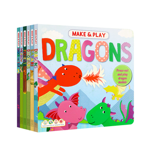 【点读版】英文原版绘本《玩美动物世界6册》make play幼儿童手工制作3d立体折纸恐龙海洋科普绘本支持小达人小book点读笔