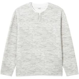 热风男士假两件卫衣2025年秋季休闲半开领时尚套头卫衣宽松有型