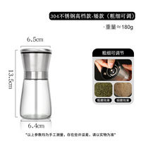 Japanese pepper grinder for kitchen use, 304 stainless steel manual freshly ground sea salt grains, black pepper powder grinding bottle thumbnail 3