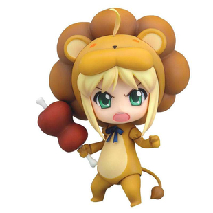 Fate/Stay Night SABER手办 Q版 换脸可动粘土 狮子蓝白摩托塞巴