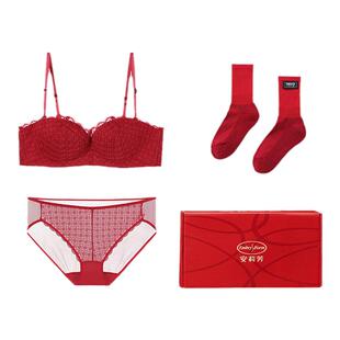 【超级红运】芬狄诗内衣女套装红色礼盒喜庆本命马年包臀内裤文胸