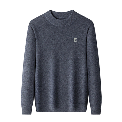 皮尔卡丹100%纯羊绒衫男冬季厚款半高领毛衣中年打底爸爸装羊毛衫