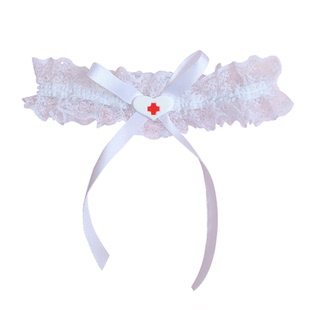 青空酱  手作俏皮可爱护士腿环 爱心十字架 蝴蝶结大腿环饰品