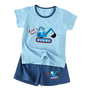 儿童短袖短裤睡衣男童夏季2026新款纯棉薄款儿童居家服宝宝夏装