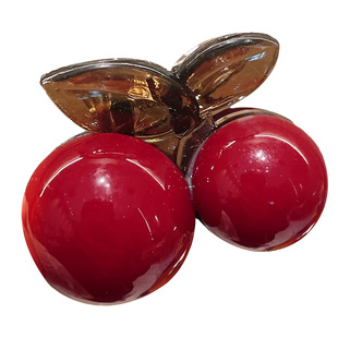 新年红色樱桃半扎发抓夹2025新款高级感公主头发夹侧边刘海夹头饰