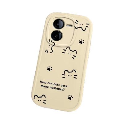 适用iqooz8/z9turbo手机壳新款vivoiqooz7i可爱线条猫qooz6全包防摔ipooz5x/z3硅胶套icoou3xU5外壳iqooz1x女