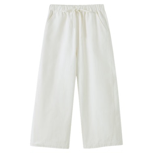 RUISHI芮时“自由解构”建筑感百搭松紧腰直筒斜纹裤休闲裤子女秋