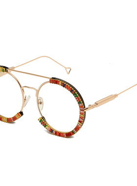 轻奢锆石彩钻款墨镜女夸张镶钻