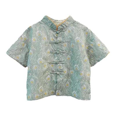 中国风夏季两件套印花姐弟装