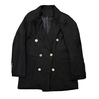 春秋阔版西装外套女宽松显瘦开叉